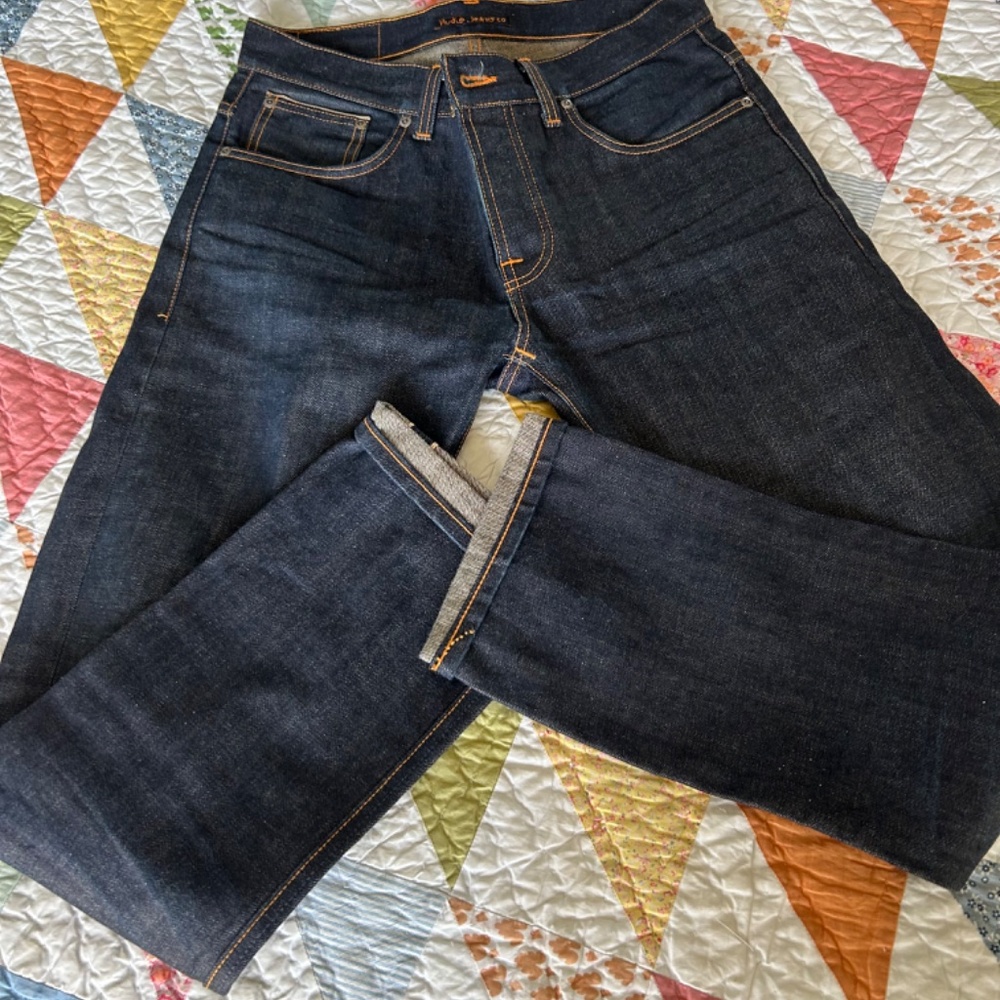 Nudie Jeans Grim Tim Dry Selvage Denim Organic Cotton W33 L32 NWOT